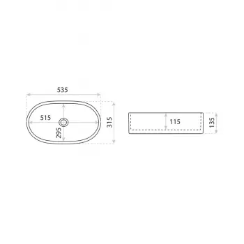Umywalka nablatowa Lavita Koke Grande 53x31